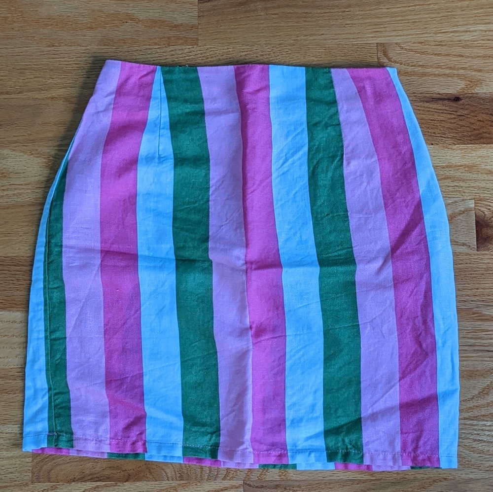 striped colorful zara skirt